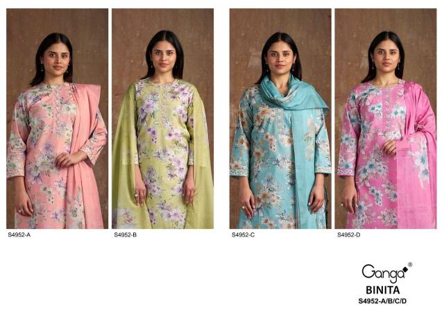 Ganga binita 4952 wholesale dealers in cotton dress materials in kerala
